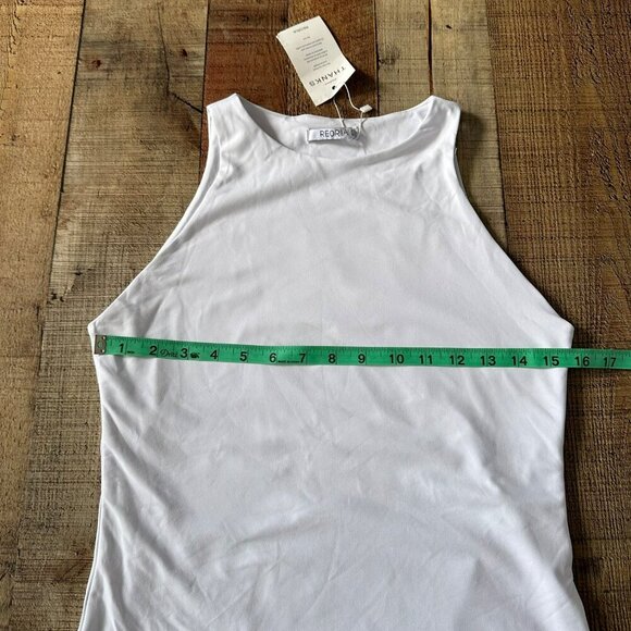 Reoria Women's Size Large in White Sleeveless Bodysuit Comfy & Stylish - Picture 7 of 9